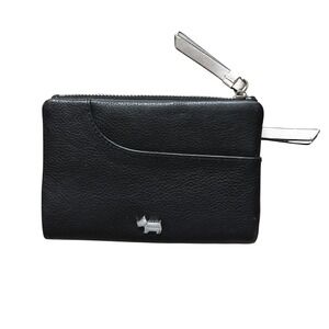 Radley London Black Leather Bifold Wallet Small Zip Pouch Dog Logo